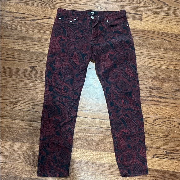Versace Red Paisley Patterned Pants
